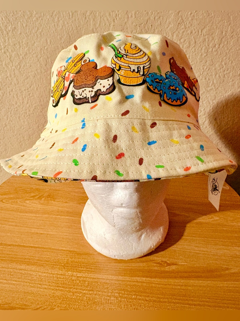 Disney Parks Eats Snack Food Icons Reversible Bucket Hat Adult Spirit Jersey NWT